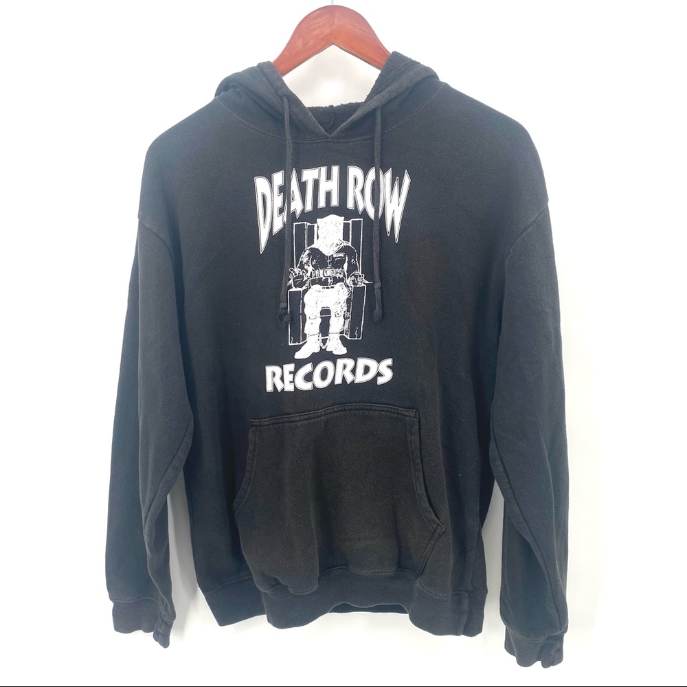 Death Row Records Long Sleeve Drawstring Hoodie Sweatshirt Small